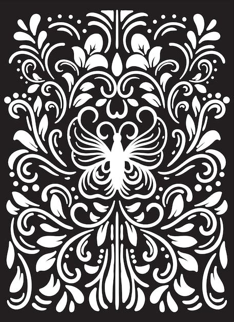 Vector Floral Pattern Stencil