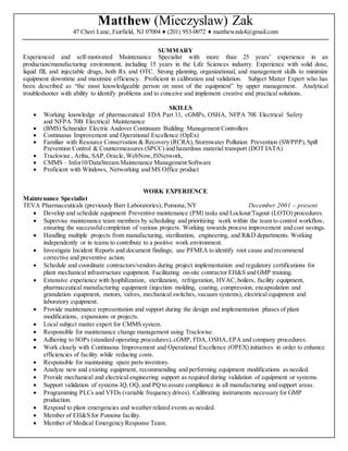 Matthew Zak Resume PDF