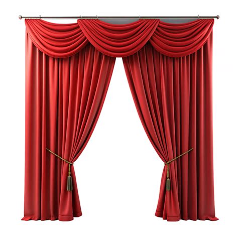 Red Curtains Realistic Graphic 48719289 Png