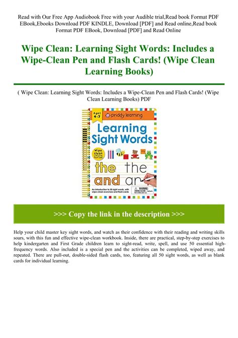 (B.O.O.K.$ Wipe Clean Learning Sight Words Includes a Wipe-Clean Pen