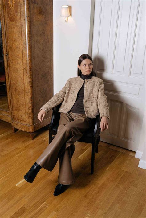 Жакет укороченный из итальянского твида - ANNBRANND