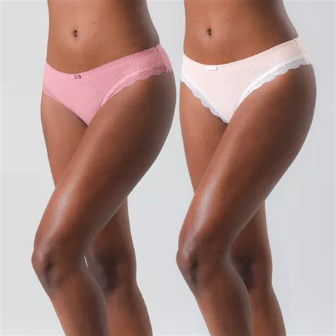 Pack X Calzon Bikini Rib Sin Costura Mujer Flores Cuotas Sin Inter S