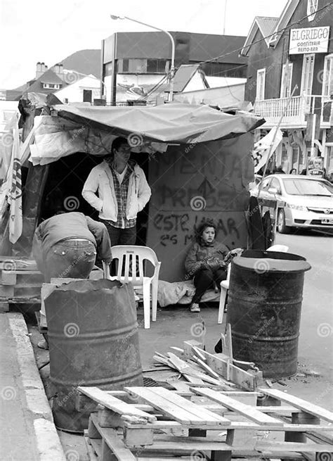 Native Homeless Camp On The Side Of The Street Editorial Stock Image