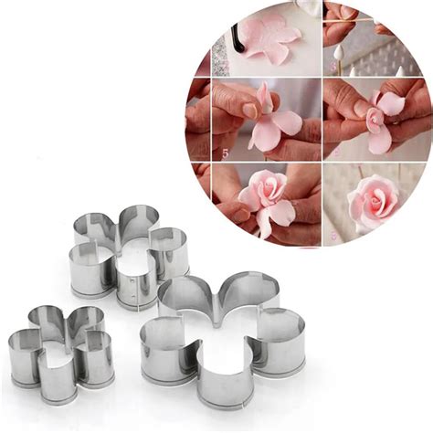 Stainless Steel Rose Petal Diy Cookie Cutter Biscuit Mould Sugarcraft