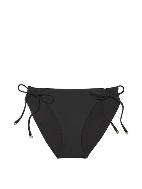 Buy Essential Side Tie Bikini Bottom Pure Black Order Bikini Bottom Online Victoria S Secret US