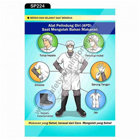 Safety Poster Sp224 Safety Poster Apd Saat Mengolah Bahan Makanan