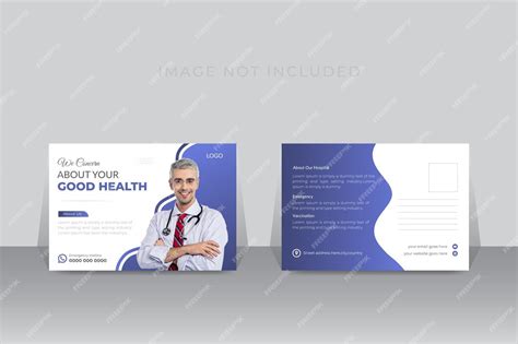 Premium Vector Medical Health Care Postcard Template Design