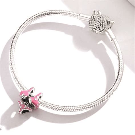 Pink Bikini Enamel Charm Sterling Silver Silver Wholesalers