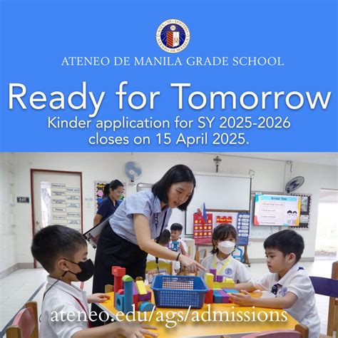 kinder admission  sy   reopens features ateneo de manila