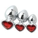 Korki Analne Stalowe z Serduszkiem Zestaw Rozmiary Sex Gadżety