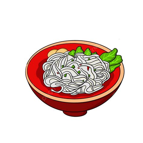 Rice Noodle Png Image Yunnan Rice Noodle Food Flat Illustration Food
