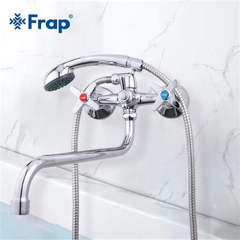 Frap Bathroom Shower Faucets Hot And Cold Water Brass Wall Mounted Mixer Shower Set Tap Chrome