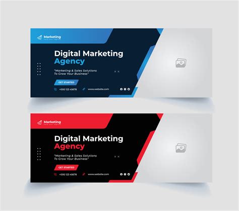 Digital Marketing Facebook Cover Page Design 12322905 Vector Art At