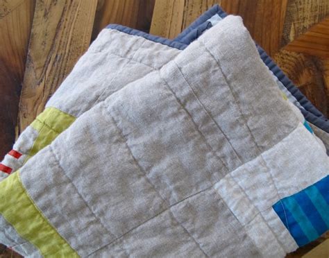 Six White Horses Modern Linen Baby Quilt
