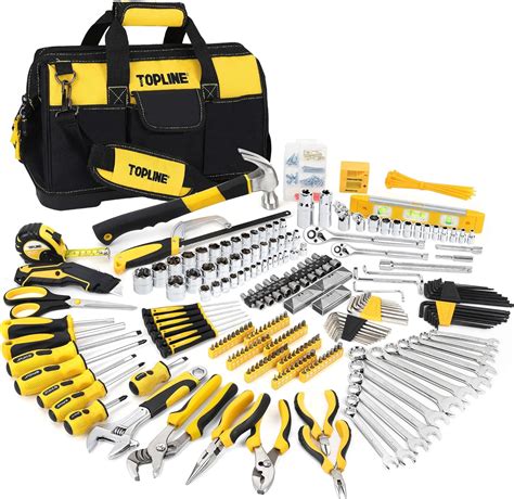 TOPLINE 467-Piece Household Home Tool Sets for Mechanics, 16-Inch Tool ...