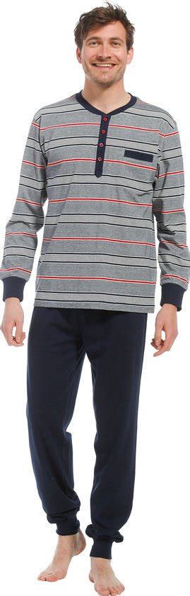 Pastunette For Men Stripes Pyjamaset Grijs Blauw Maat XXL Bol