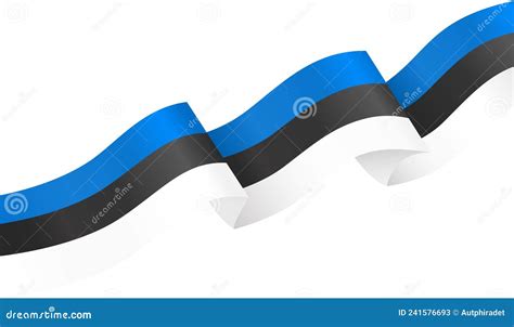 Corner Wave Estonia Flag Isolated On Png Or Transparent Background