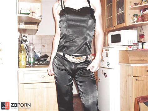 Dark Hued Satin Suit Pants Harness Jacket ZB Porn