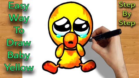 How to Draw Baby Yellow from Rainbow Friends - Roblox Drawing - YouTube