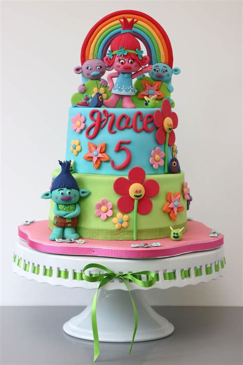 Trolls Themed Birthday Cake