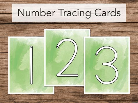 Number Tracing Cards Montessori Sandpaper Numbers Homeschool Etsy