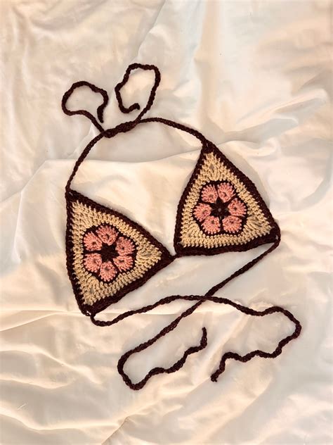 Crochet Flower Bikini Top Etsy