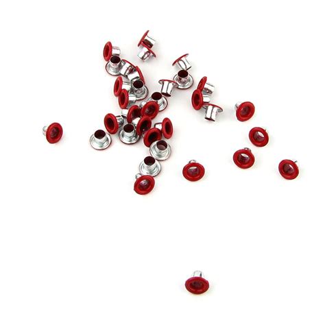 Люверсы Блочки для Кожи, Ткани 3мм Красные 25шт с Колечком LVM002-3 ...