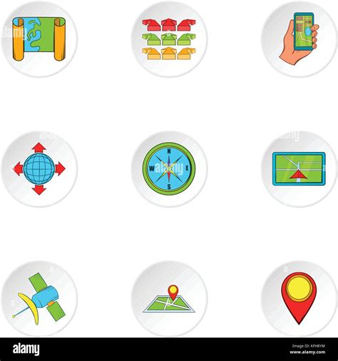 Search Way Icons Set Cartoon Style Stock Vector Image And Art Alamy