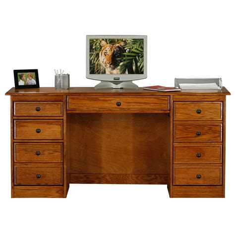 Eagle Furniture Oak Ridge 68 In Tall Double Pedestal Desk With