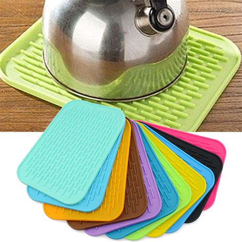 Cheers Us Silicone Trivet Mats Heat Resistant Pot Holders Multipurpose Non Slip Hot Pads For