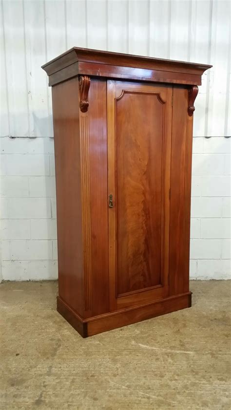 Antique Victorian Mahogany Single Door Wardrobe C1880