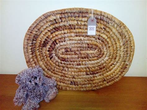 Sold Large Oval Straw Rattan Centre Place Mat £1600 Wooden