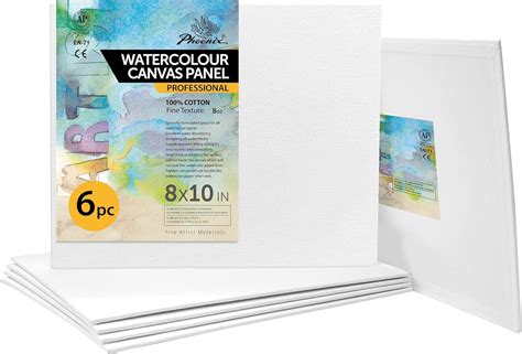 Buy Phoenix Watercolor Canvas Panels 8x10 Inch 6 Pack 8 Oz Triple