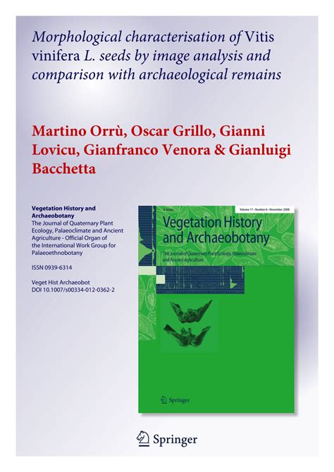 PDF Morphological Characterisation Of Vitis Vinifera L Seeds By