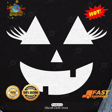 Hot Pumpkin Girl Face Halloween Classic T Shirt Macall Cloth Store Destination For Fashionistas