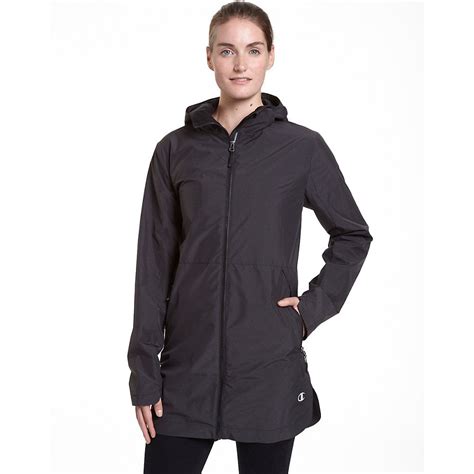 Champion Champion Womens Technical Poly Rain Jacket Plus Black 1x