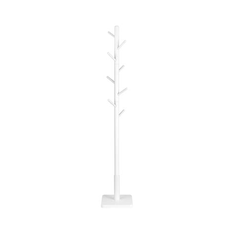 White Coat Stand With 8 Hooks Vasagle