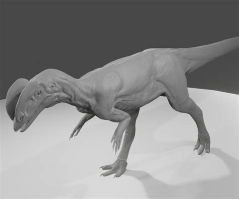 Artstation Dinosaur Dilophosaurus Base Mesh Game Assets