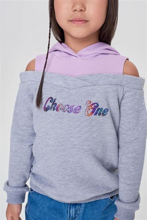 Серый джемпер-свитшот комбинированный