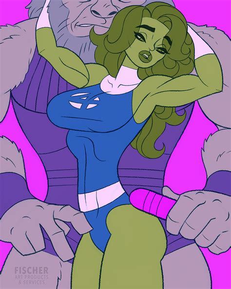 She Hulk And Blastaar Sketch By FISCHERart1973 Hentai Foundry