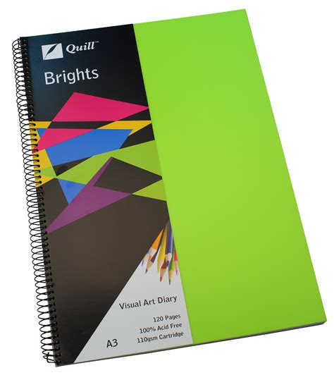 Quill Visual Art Diary A3 Brights 60 Leaf Green
