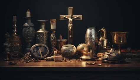 Christianity objects symbols in religious concept | Premium AI ...