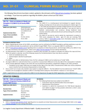 Fillable Online File Lacounty No Clinical Forms Bulletin