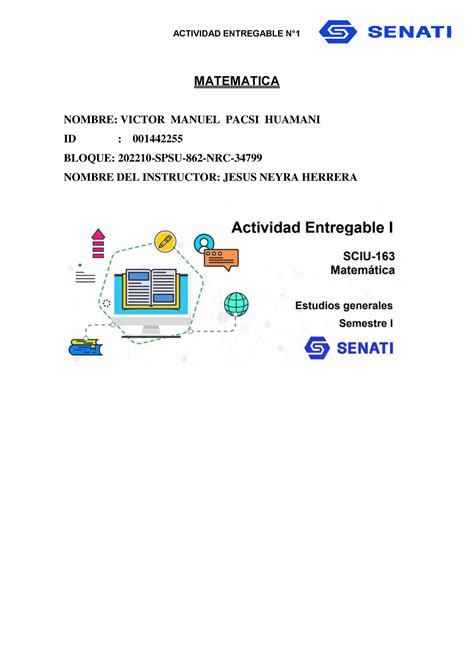 Actividad Entregable Matem Tica Aplicada Senati Peru Actividad