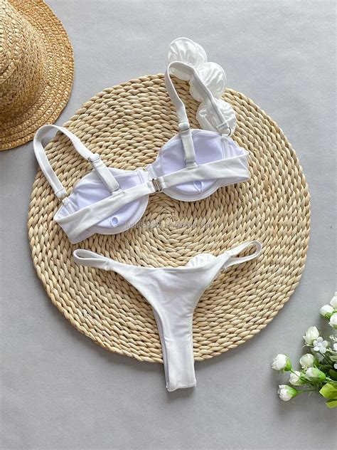 Fuda Ac Sexy Female Swimming Series Bikini Set Brazilian Bikini Swimsuit Beach Flower Micro