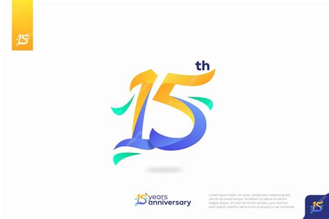 Design De ícone De Logotipo Número 15 Aniversário De 15 Anos Número De