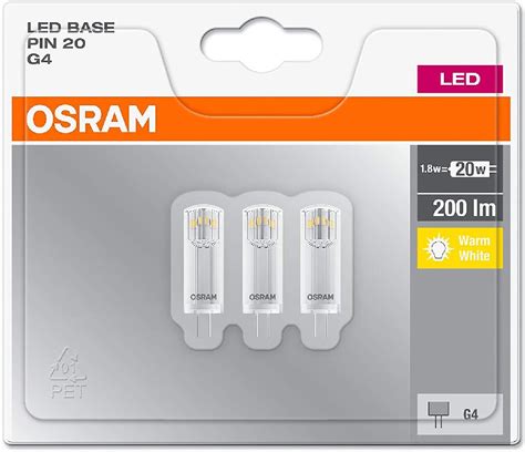 OSRAM LED BASE PIN CL 1 8W 12V 827 G4 200lm 2700K CRI 80 10000h A