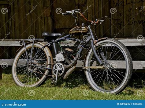 Vintage Motorized Bicycle Stock Photo Image Of Customized 49002240