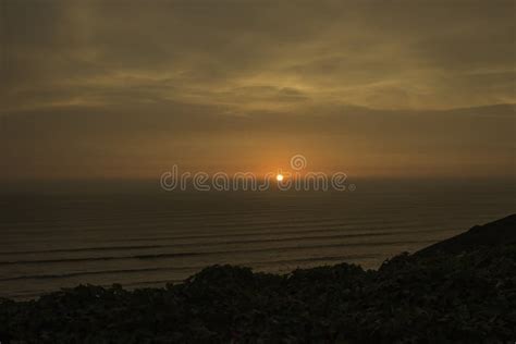 Beautiful Sunset Over the Coast of Lima in Peru Stock Image - Image of ...