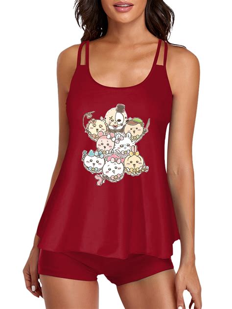 Chiikawa Women S Separate Swimsuit Bikini And Swimming Trunks Set Loose Soft And Comfortable For